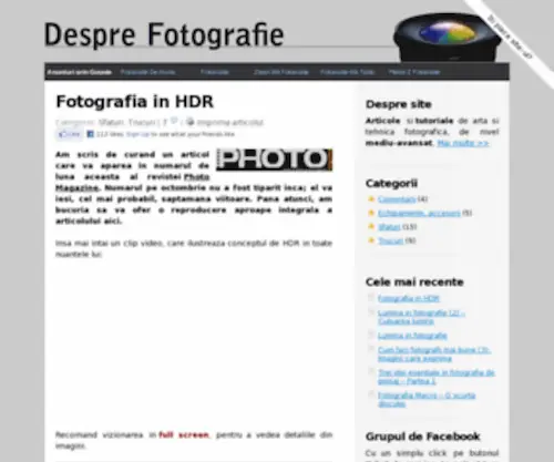 Desprefotografie.net(Despre Fotografie) Screenshot