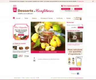 Dessertsetconfitures.com(Desserts et Confitures) Screenshot
