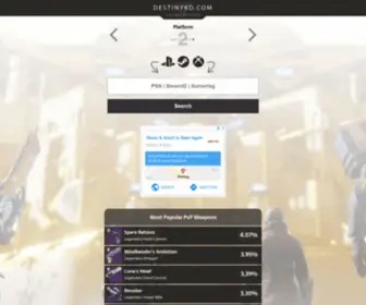 Destinykd.com(Realtime Destiny 2 Crucible Stats) Screenshot