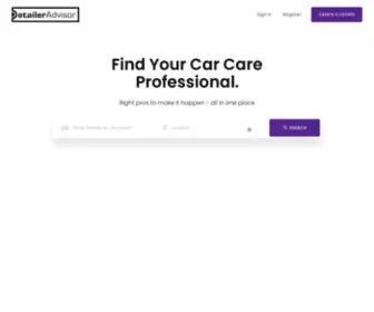 Detaileradvisor.com(Find Your Car Care Professional) Screenshot