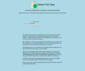 Detectfiletype.com(Online File Type Detector and Identifier) Screenshot
