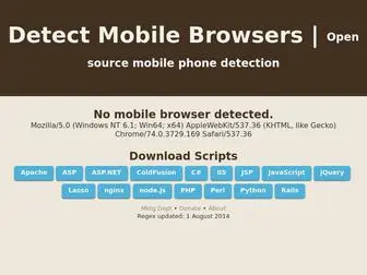 Detectmobilebrowsers.com(Detect Mobile Browsers) Screenshot