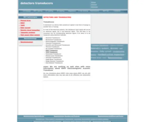 Detectors-Transducers.com(Non destructive testing) Screenshot