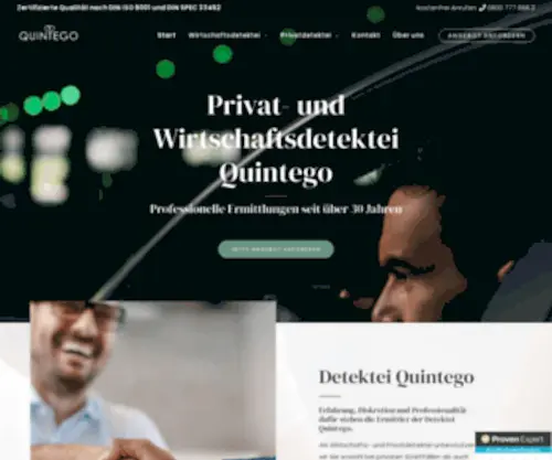 Detektei-Quintego.de(QUINTEGO bietet schnelle Hilfe bei allen Problemen im privaten und geschäftlichen Bereich) Screenshot