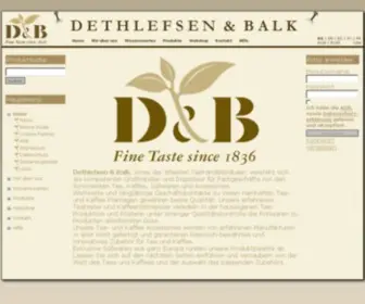 Dethlefsen-Balk.de(Teegroßhandel und Kaffeegroßhandel aus Hamburg) Screenshot