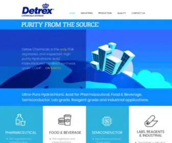 Detrexchemicals.com(High-Purity Hydrochloric Acid) Screenshot