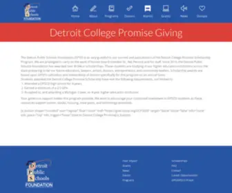 Detroitcollegepromise.org(Detroit Public Schools Foundation) Screenshot