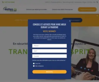Dettes.ca(Site officiel) Screenshot