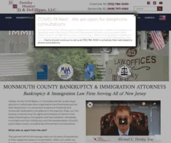 Detzkylaw.com(Immigration and bankruptcy law in New Jersey) Screenshot