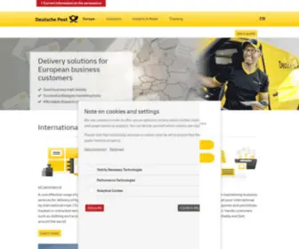 Deutschepost.com(International mail delivery for business customers) Screenshot