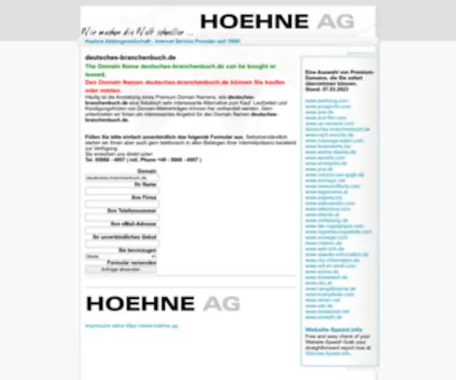 Deutsches-Branchenbuch.de(Können Sie kaufen oder mieten) Screenshot