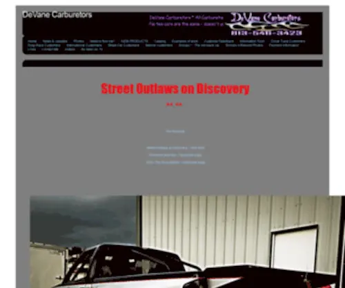 Devanecarbs.com(DeVane Carburetors) Screenshot