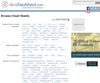 DevCheatsheet.com(Cheat Sheets & Quick Reference Cards for Developers) Screenshot