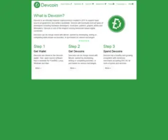 DevCoin.org(Official Site of Devcoin) Screenshot