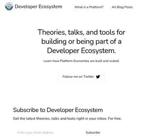 Developerecosystem.com(Launch or Leverage A Developer Ecosystem) Screenshot