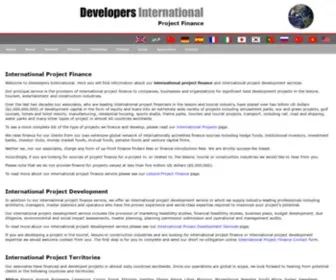Developersinternational.com(International Project Finance) Screenshot