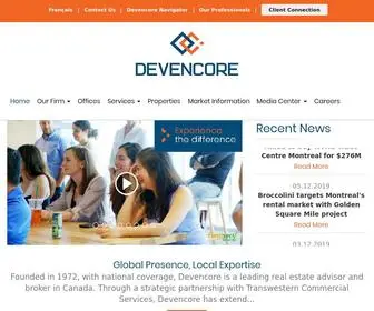 Devencore.com(Commercial Real Estate Advisors and Brokers in Canada) Screenshot
