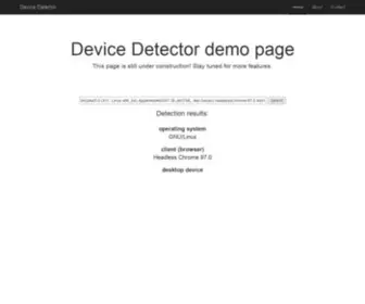 Devicedetector.net(Device Detector Demo) Screenshot