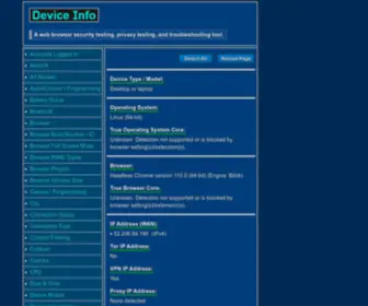 Deviceinfo.me(Device Info) Screenshot