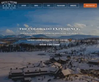 Devilsthumbranch.com(Colorado Mountain Resort) Screenshot