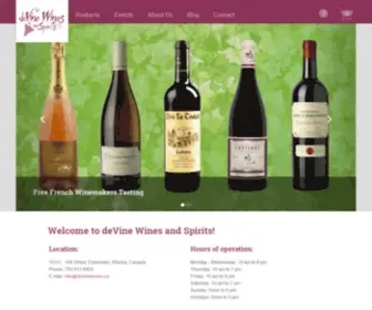 Devinewines.ca(DeVine Wines and Spirits) Screenshot