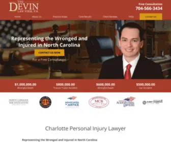 Devinlaw.com(Charlotte Personal Injury Lawyer) Screenshot