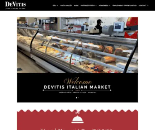 Devitis.com(Devitis Fine Italian Foods) Screenshot