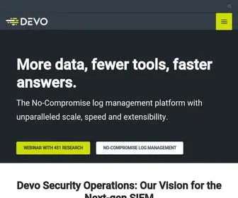 Devo.com(Discover the Devo Security Data Platform) Screenshot