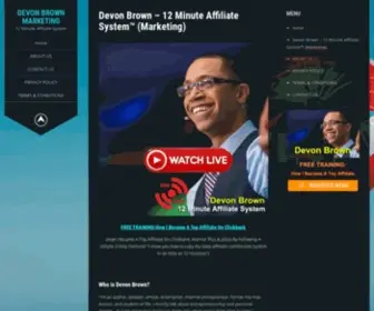 Devonbrownmarketing.com(12 Minute Affiliate System) Screenshot