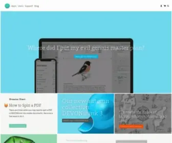 Devontechnologies.com(DEVONthink, DEVONagent, and other Mac and iOS apps for document and information management and web research) Screenshot