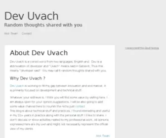 Devuvach.com(Dev Uvach a blog) Screenshot