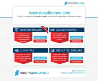 Dexefinance.com(Your domain name has been successfully registered with Hosting Ireland) Screenshot