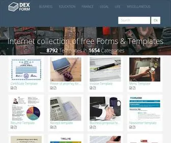 Dexform.com(Internet collection of free Forms & Templates) Screenshot