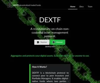 Dextf.com(Decentralized traded funds) Screenshot