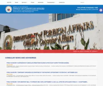 Dfa-Oca.ph(Department of Foreign Affairs) Screenshot