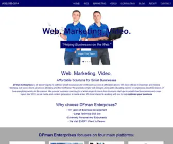 Dfmanenterprises.com(DFman Enterprises focuses on four main platforms for Montana) Screenshot