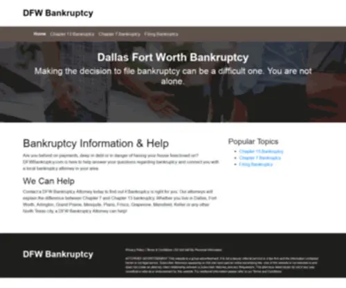 DFwbankruptcy.com(DFW Bankruptcy) Screenshot