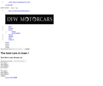 DFwmotorcars.com(DFW MOTORCARS) Screenshot