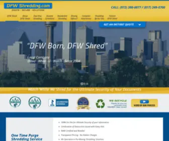 DFWShredding.com(Routine or One Time Document Destruction) Screenshot