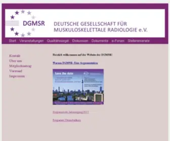 DGMSR.de(DGMSR e.V. – Deutsche Gesellschaft für Muskuloskelettale Radiologie) Screenshot