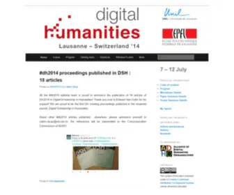 DH2014.org(Co-organized by ADHO, Unil (LADHUL) and EPFL (DHLAB)) Screenshot