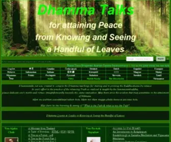 Dhammatalks.net(Dhamma TalksAttaining PEACE with KNOWING & SEEING a Handful of Leaves) Screenshot