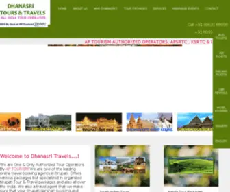 Dhanasritravels.com(Dhanasri Tours and Travels Tirumala Tirupati) Screenshot