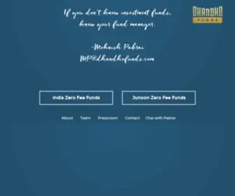 Dhandhofunds.com(Dhandho Funds) Screenshot