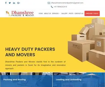 Dhanshreepackersandmovers.com(Packers and Movers in Kadodara Surat) Screenshot