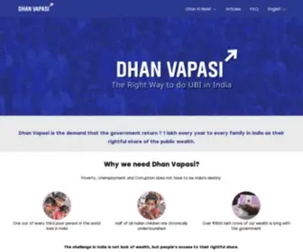 Dhanvapasi.com(We are a movement to give the people back the wealth) Screenshot