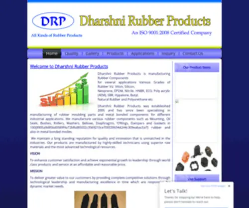 Dharshnirubber.com(Dharshni Rubber Product) Screenshot