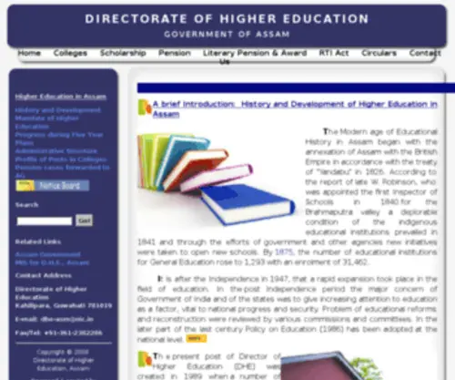 Dheassam.gov.in(Directorate of Higher Education) Screenshot