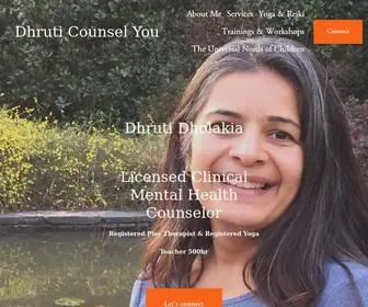 Dhruticounselyou.com(Licensed Clinical Mental Health Counselor) Screenshot