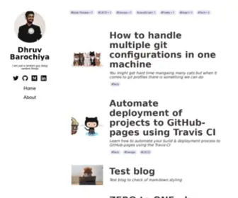 DhruvBarochiya.com(Dhruv Barochiya's Blog) Screenshot